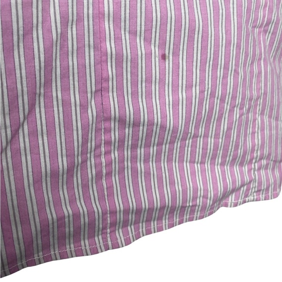 Riders by Lee Striped Long Sleeve Blouse (Size:1X, Color:Pink/Gray/White) - Picture 3 of 4